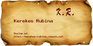 Kerekes Rubina névjegykártya