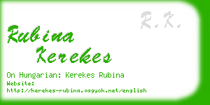 rubina kerekes business card